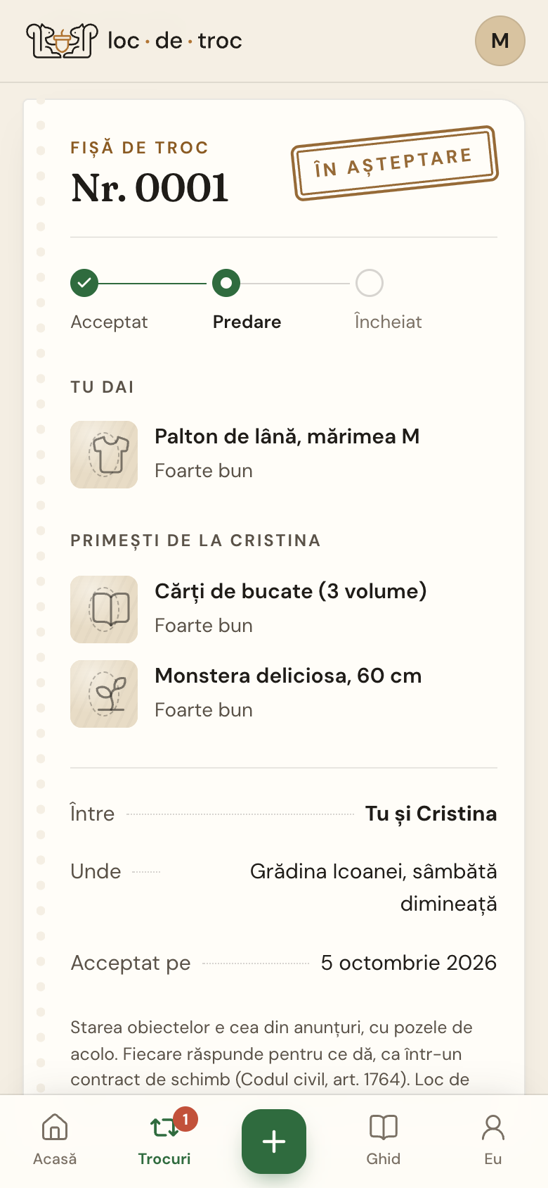 Fișa de troc